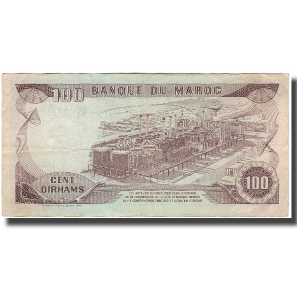 Biljet, Marokko, 100 Dirhams, 1985, KM:59b, TB