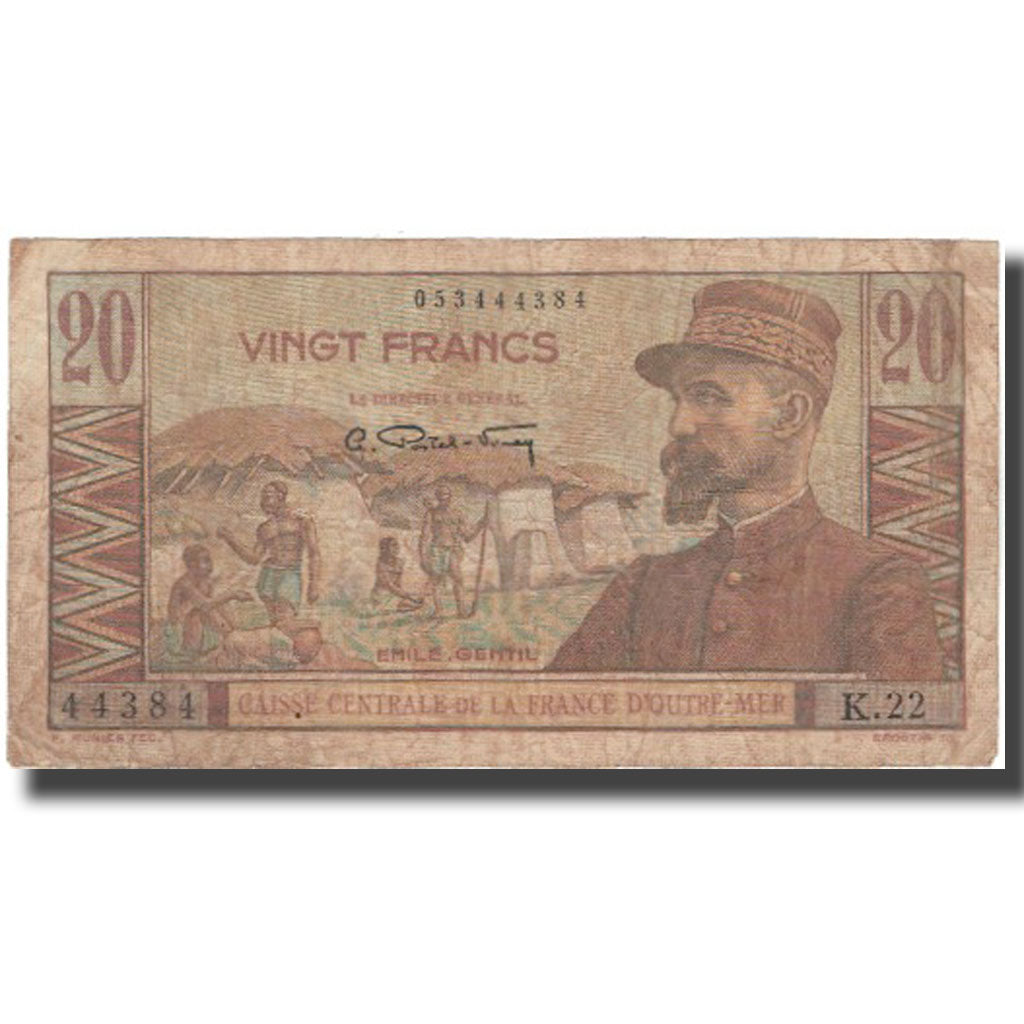 French Equatorial Africa, 20 Francs, VG(8-10), KM:22