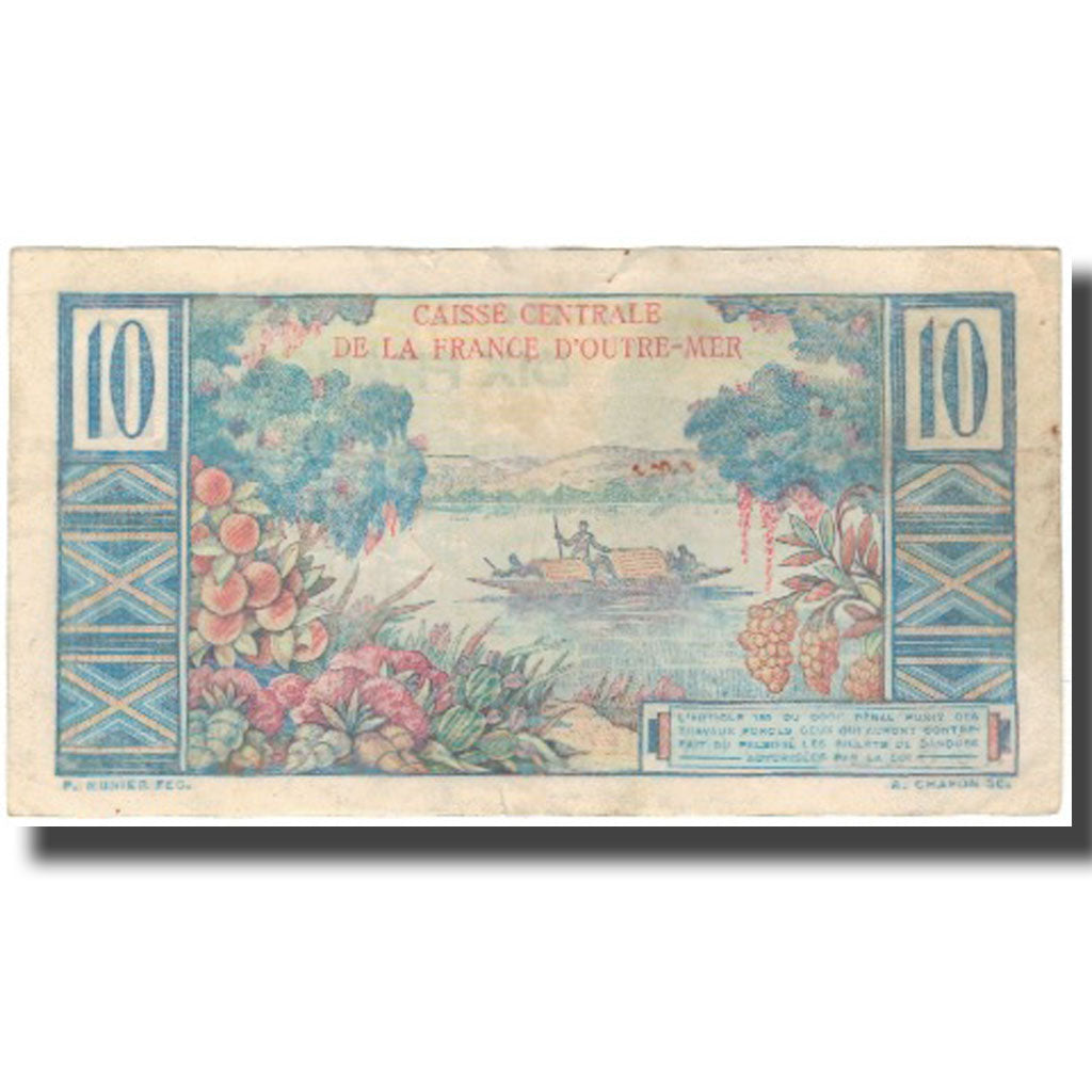French Equatorial Africa, 10 Francs, EF(40-45), KM:21