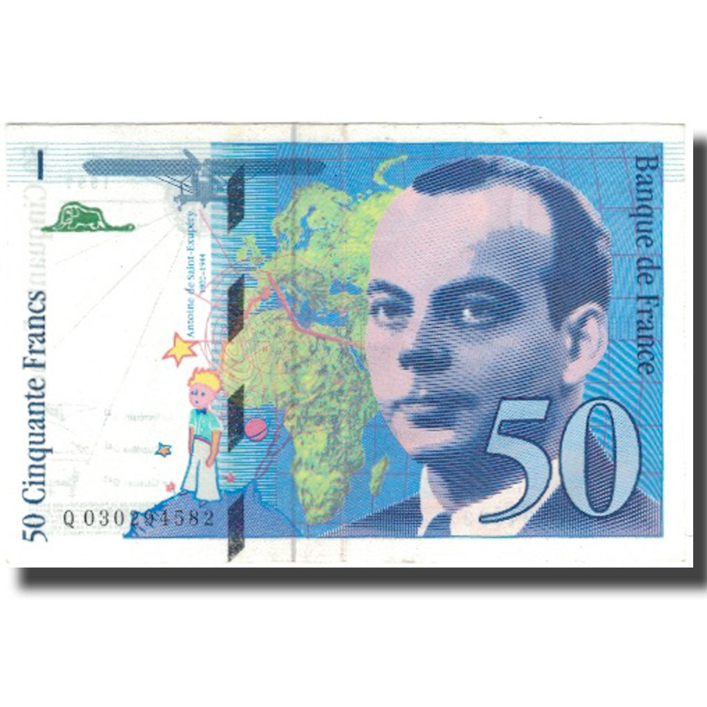 Francja, 50 Francs, St Exupéry, 1997, AU(50-53), Fayette:73.4, KM:157Ad