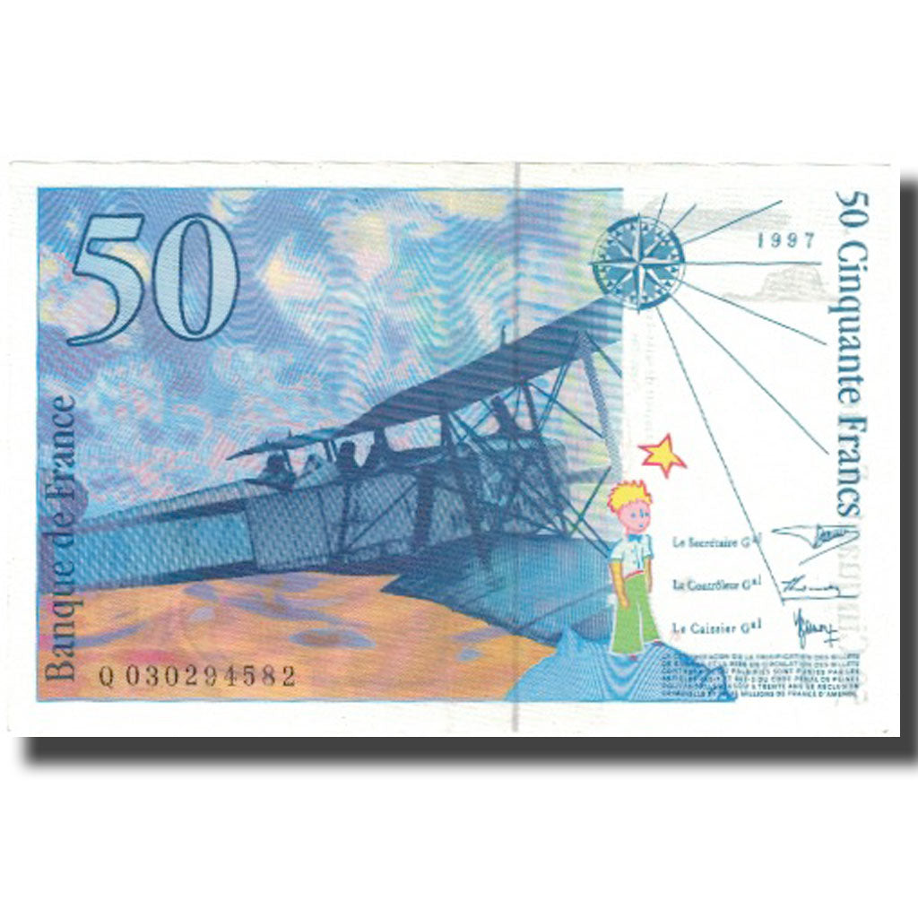 Francja, 50 Francs, St Exupéry, 1997, AU(50-53), Fayette:73.4, KM:157Ad