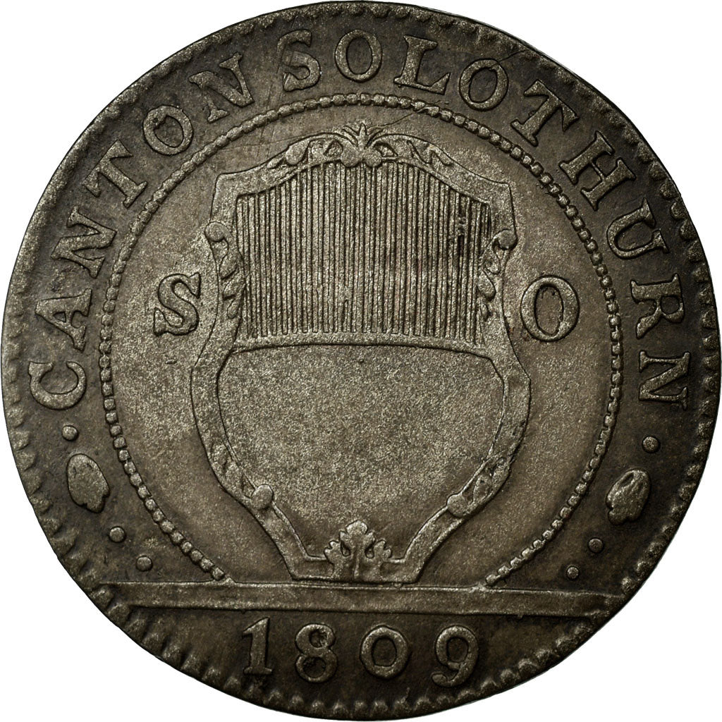 Moneta, CANTONI SVIZZERI, SOLOTHURN, Batzen-10 Rappen, 1809, BB+, Biglione