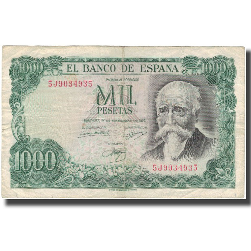 Banknote, Spain, 1000 Pesetas, 1971-09-17, KM:154, VF(20-25)