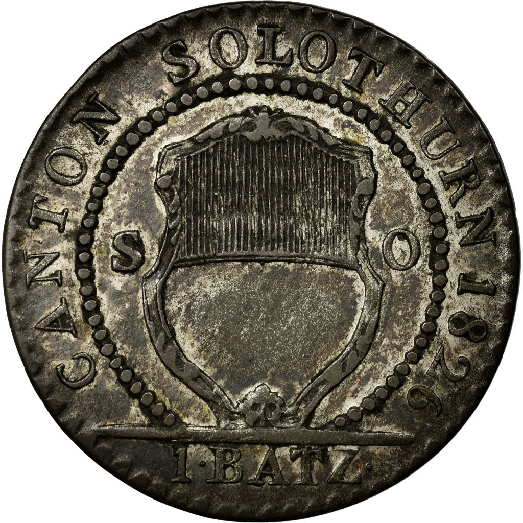 Coin, SWISS CANTONS, SOLOTHURN, Batzen-10 Rappen, 1826, AU(50-53), Billon, KM:80