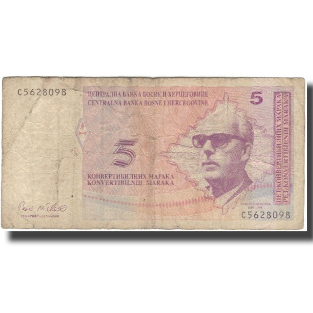 Banconote, Bosnia - Erzegovina, 5 Convertible Maraka, KM:62a, B