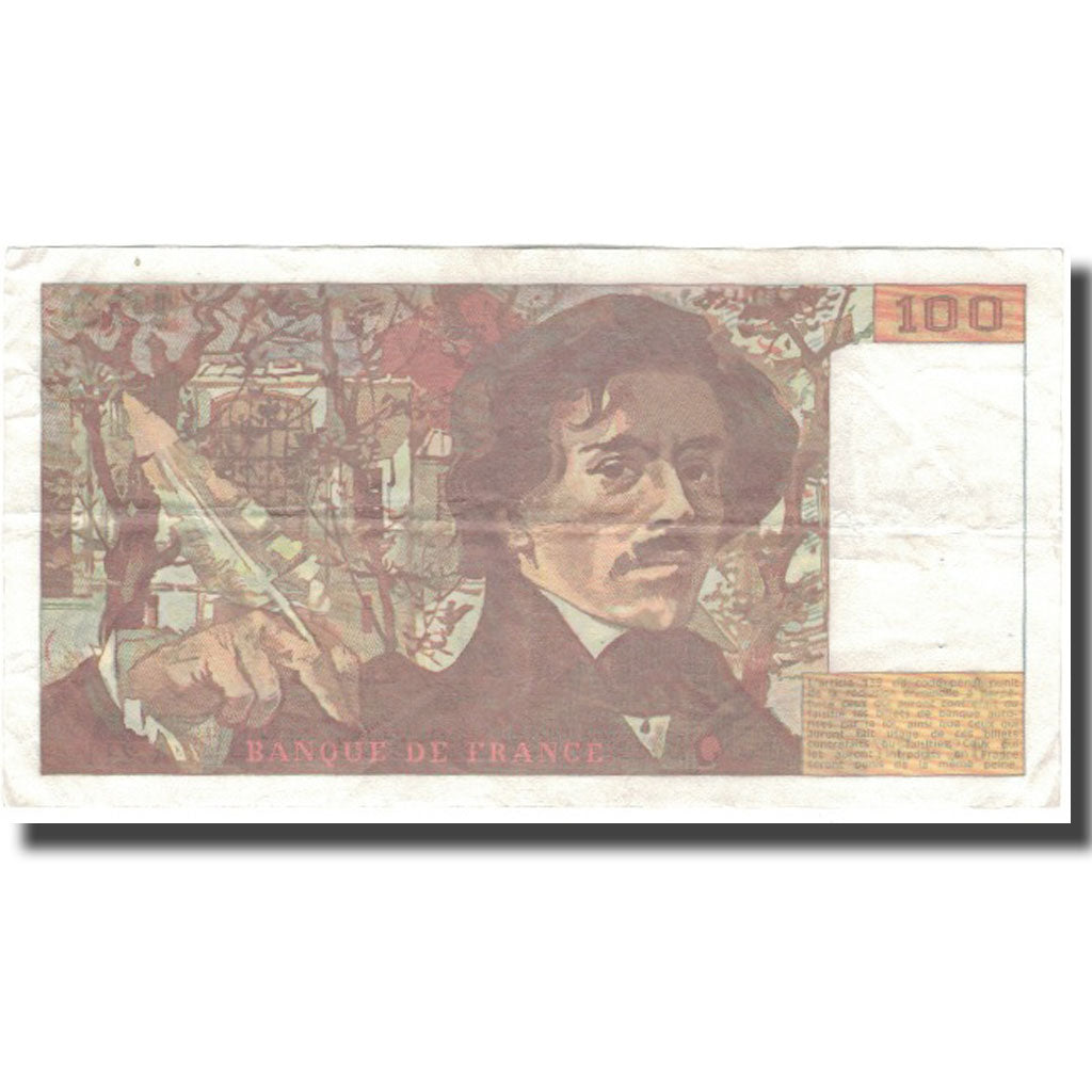 França, 100 Francs, Delacroix, 1993, EF(40-45), Fayette:69bis.5, KM:154g