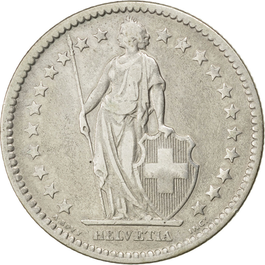 SWITZERLAND, 2 Francs, 1878, Bern, KM #21, EF(40-45), Silver, 27.4, 9.82