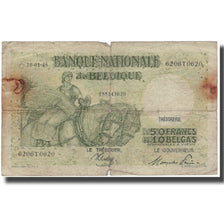 Banconote, Belgio, 50 Francs-10 Belgas, 1945-01-27, KM:106, B+