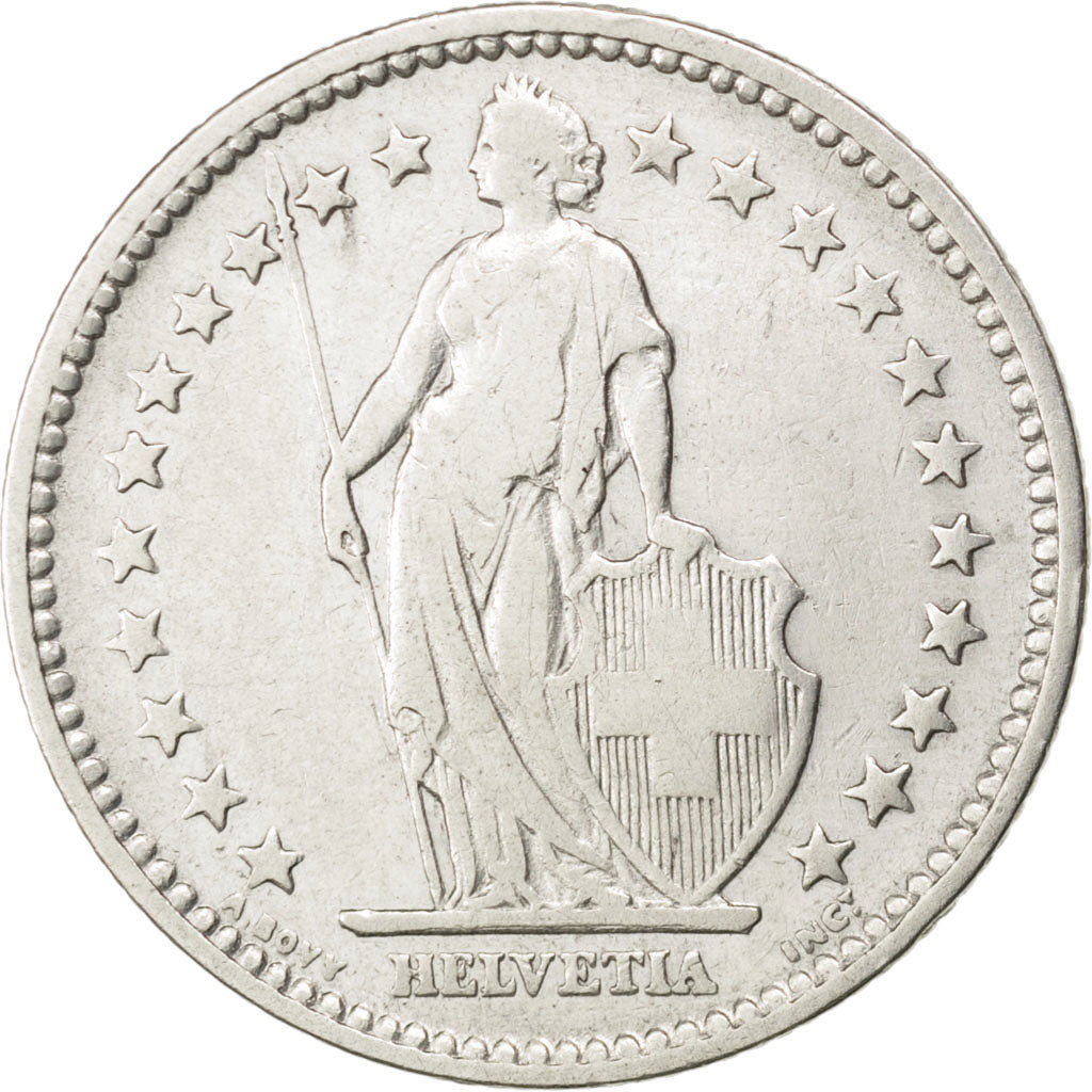 SWITZERLAND, 2 Francs, 1886, Bern, KM #21, VF(20-25), Silver, 27.4, 9.77