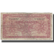 Banknote, Belgium, 5 Francs-1 Belga, 1943-02-01, KM:121, F(12-15)