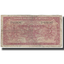 Geldschein, Belgien, 5 Francs-1 Belga, 1943-02-01, KM:121, SGE+