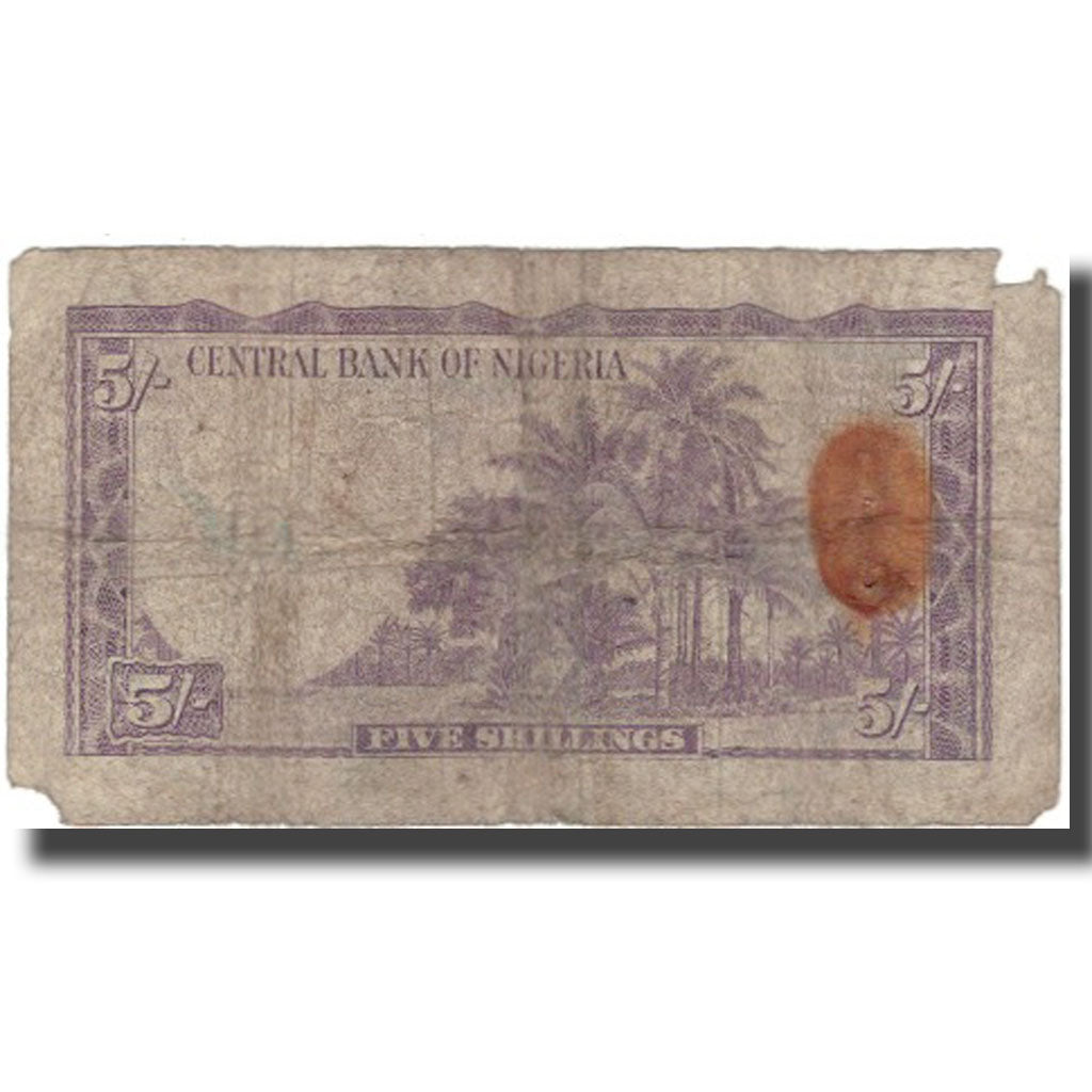 Banknote, Nigeria, 5 Shillings, 1958-09-15, KM:2a, G(4-6)