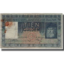 Nota, Países Baixos, 10 Gulden, 1937-08-25, KM:49, VF(20-25)