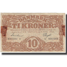 Billete, 10 Kroner, 1943, Dinamarca, KM:31o, BC
