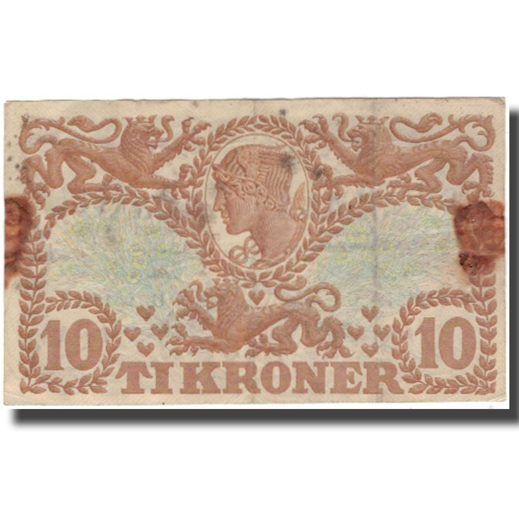Billete, 10 Kroner, 1943, Dinamarca, KM:31o, BC