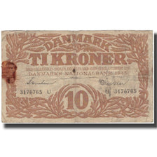 Banknote, Denmark, 10 Kroner, 1943, KM:31o, F(12-15)
