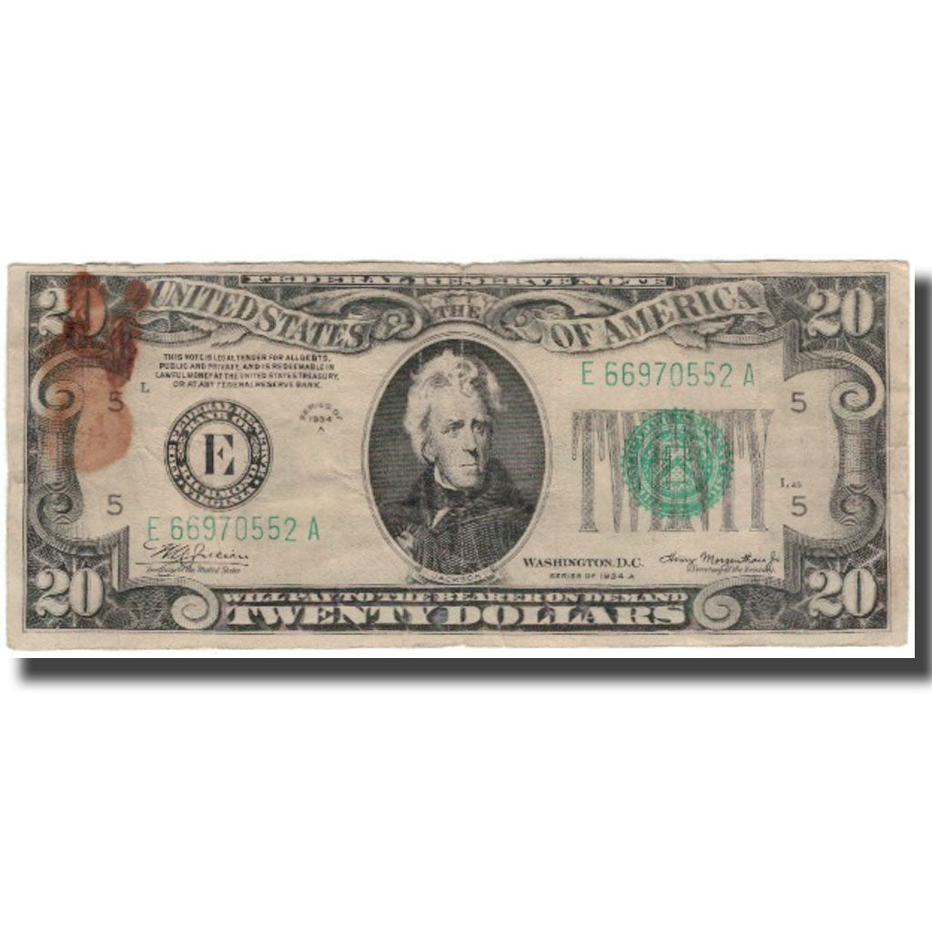 Banknote, United States, Twenty Dollars, 1934, KM:2326@star, VF(20-25)