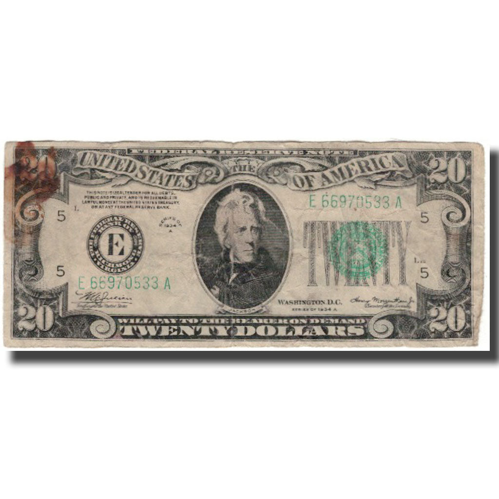 Banknote, United States, Twenty Dollars, 1934, KM:2326@star, VF(20-25)