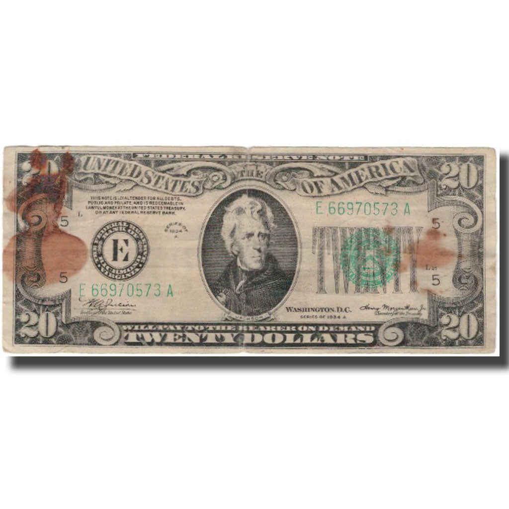 Banknote, United States, Twenty Dollars, 1934, KM:2326@star, VF(20-25)