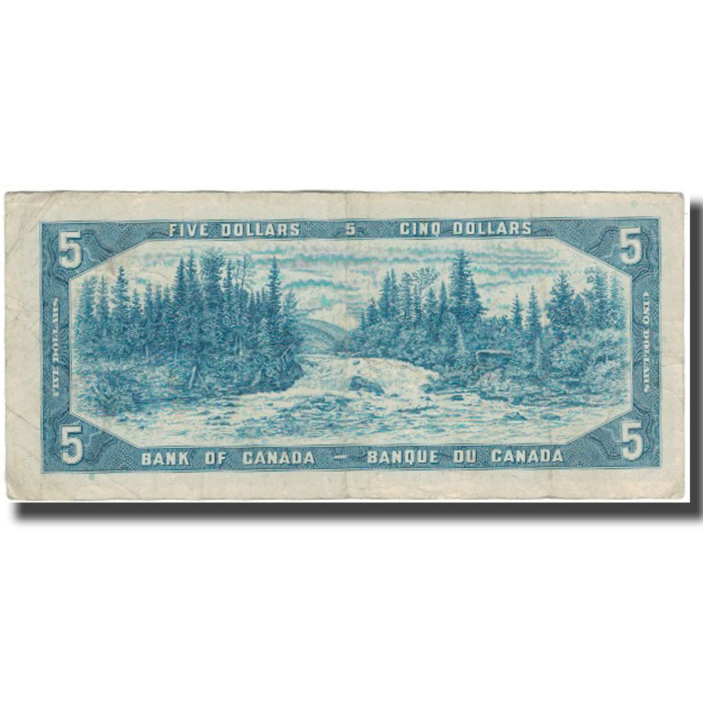 Billet, Canada, 5 Dollars, 1954, KM:77b, B+