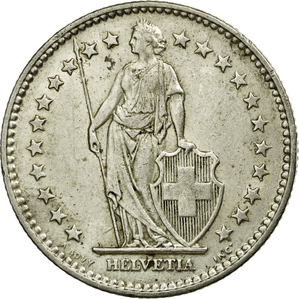 Coin, Switzerland, 2 Francs, 1912, Bern, AU(55-58), Silver, KM:21