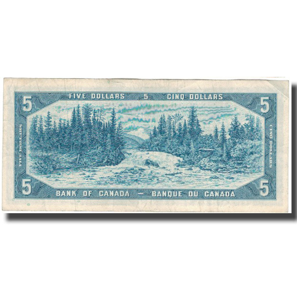 Billete, 5 Dollars, 1954, Canadá, KM:77b, BC