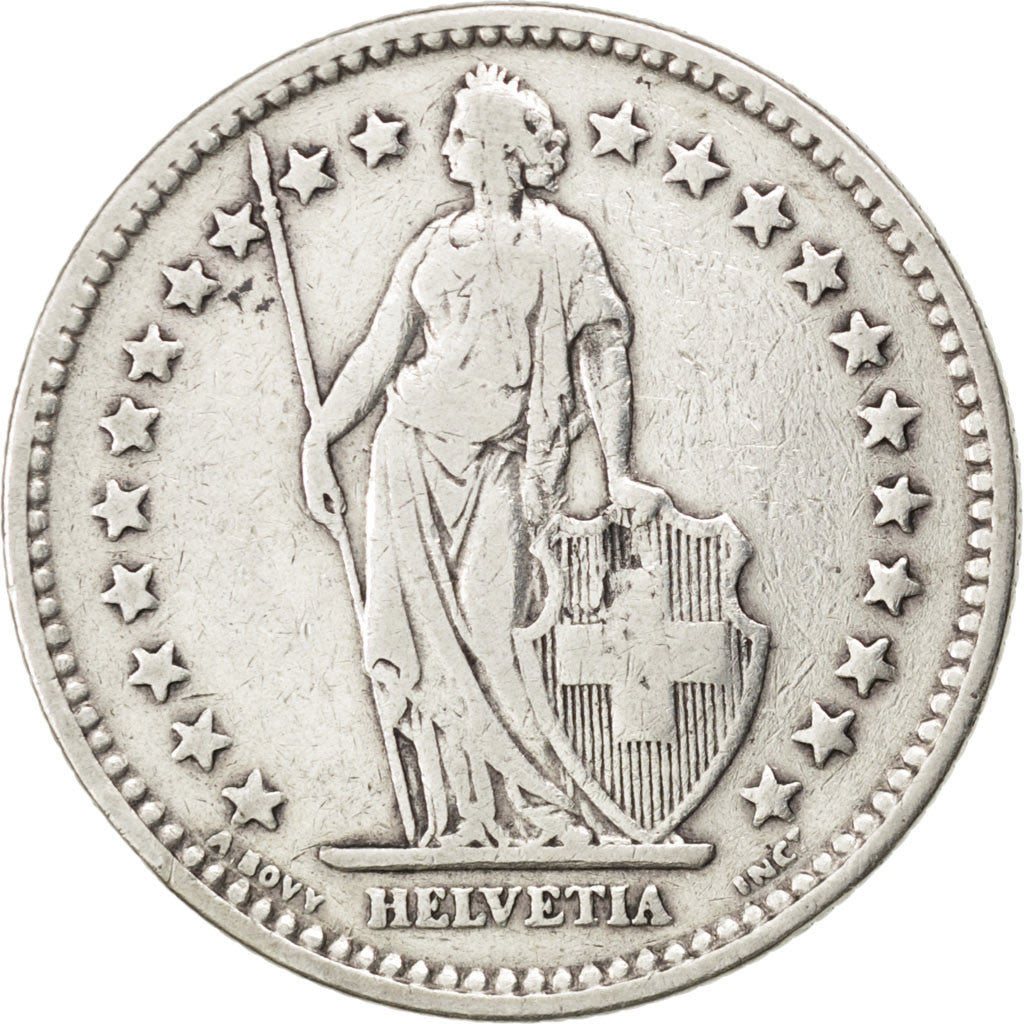 Coin, Switzerland, 2 Francs, 1913, Bern, VF(30-35), Silver, KM:21