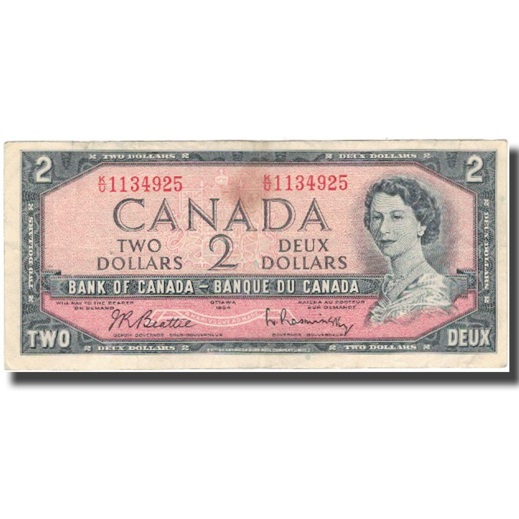 Billete, 2 Dollars, 1954, Canadá, KM:76b, MBC