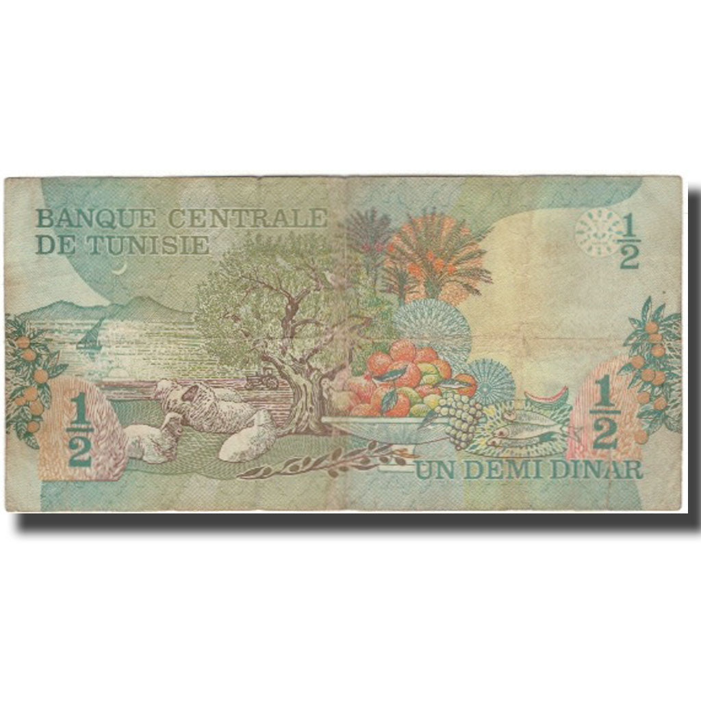 Banknote, Tunisia, 1/2 Dinar, 1973-10-15, KM:69a, F(12-15)