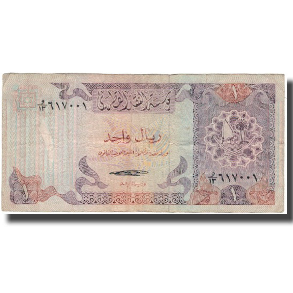 Billete, 1 Riyal, Qatar, KM:13a, BC