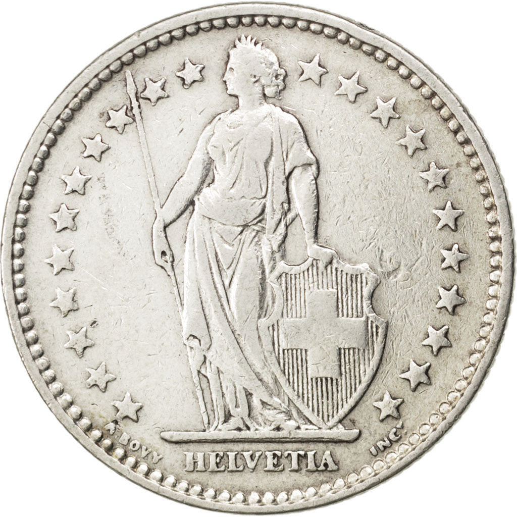 SWITZERLAND, 2 Francs, 1921, Bern, KM #21, EF(40-45), Silver, 27.4, 9.90