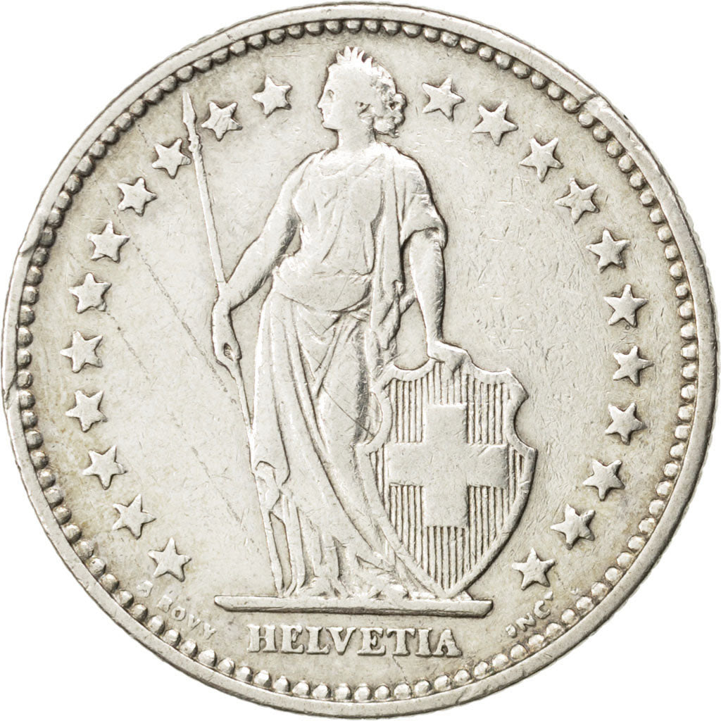 SWITZERLAND, 2 Francs, 1922, Bern, KM #21, EF(40-45), Silver, 27.4, 9.91