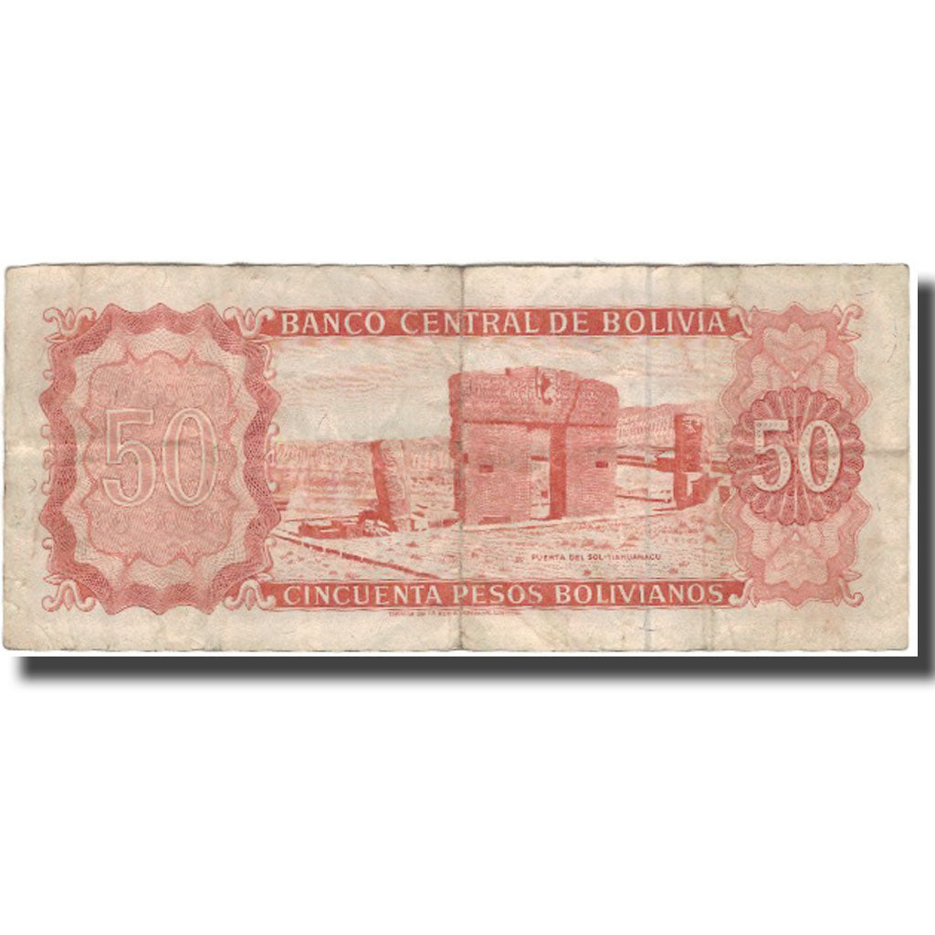 Banknote, Bolivia, 50 Pesos Bolivianos, KM:162a, VF(20-25)