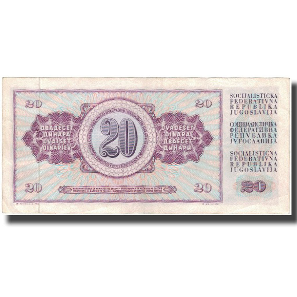 Banknote, Yugoslavia, 20 Dinara, 1974, KM:85, VF(30-35)
