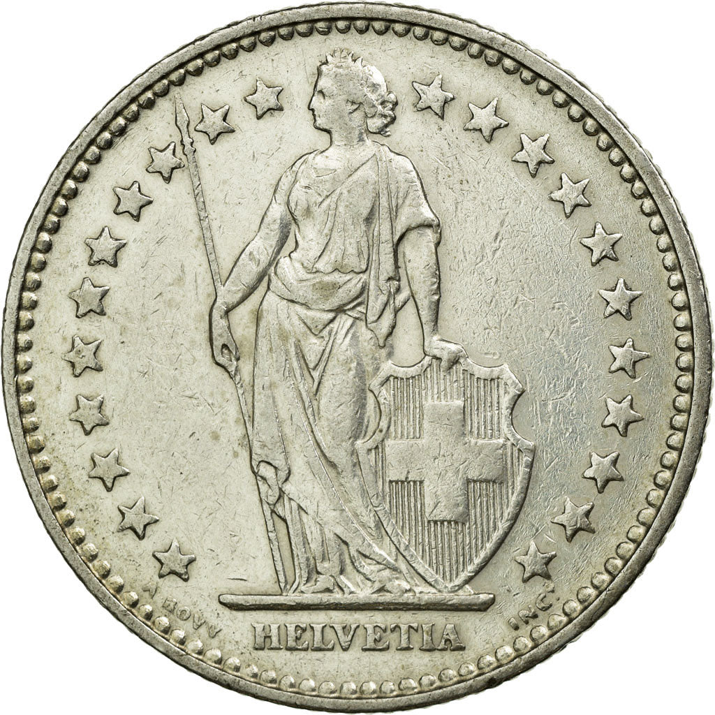 Coin, Switzerland, 2 Francs, 1928, Bern, EF(40-45), Silver, KM:21