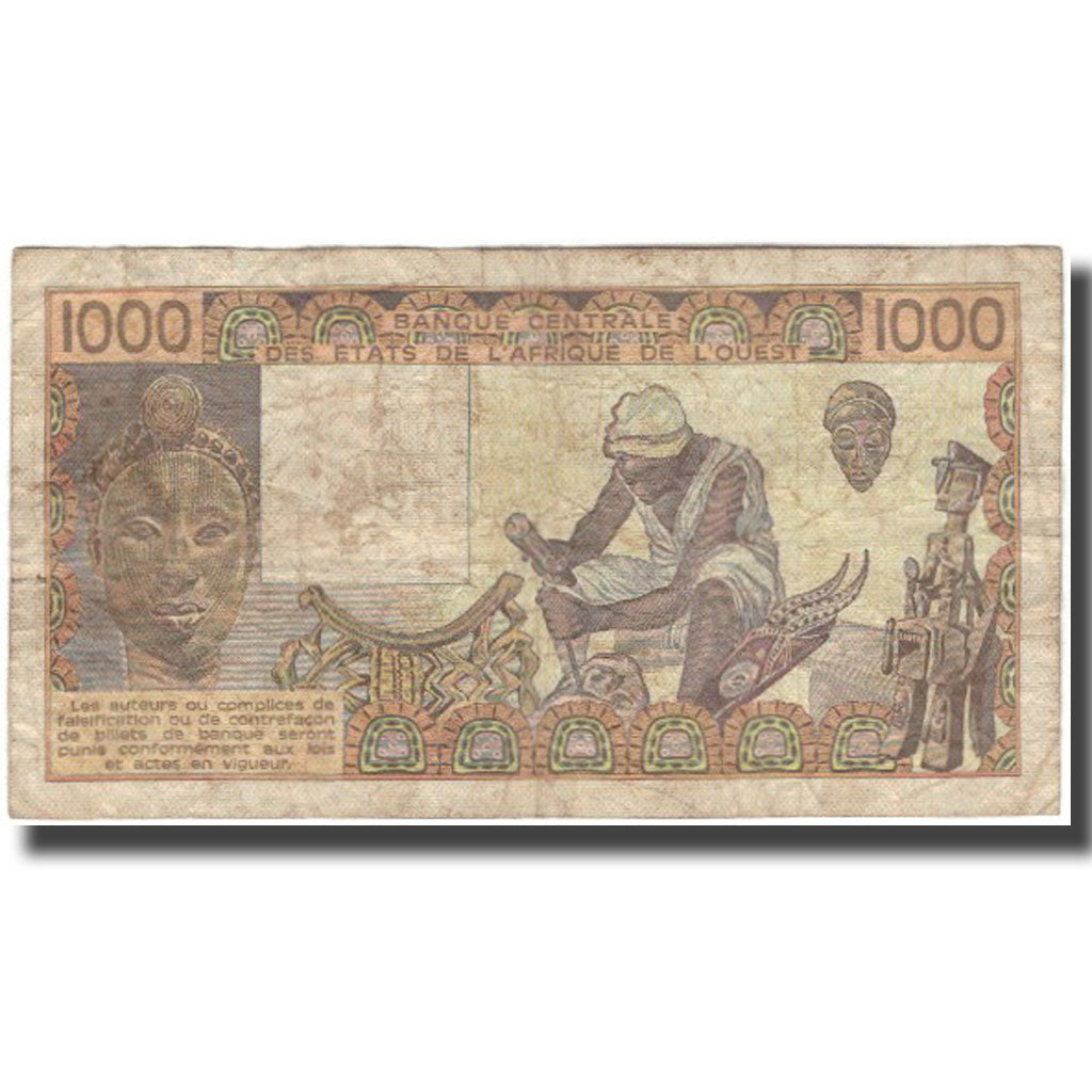 Banknote, West African States, 1000 Francs, 1981, KM:107Ab, F(12-15)