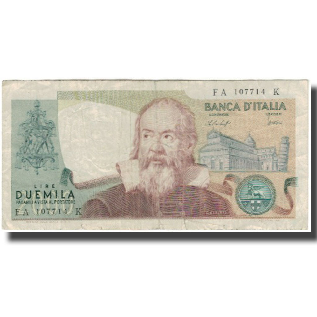 Billete, 2000 Lire, Italia, KM:103b, BC