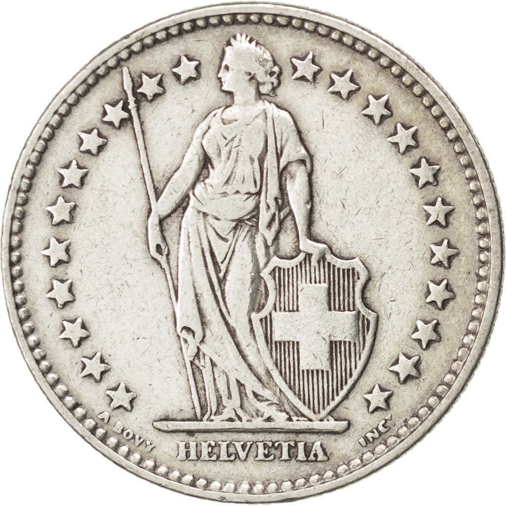 SWITZERLAND, 2 Francs, 1936, Bern, KM #21, EF(40-45), Silver, 27.4, 9.93