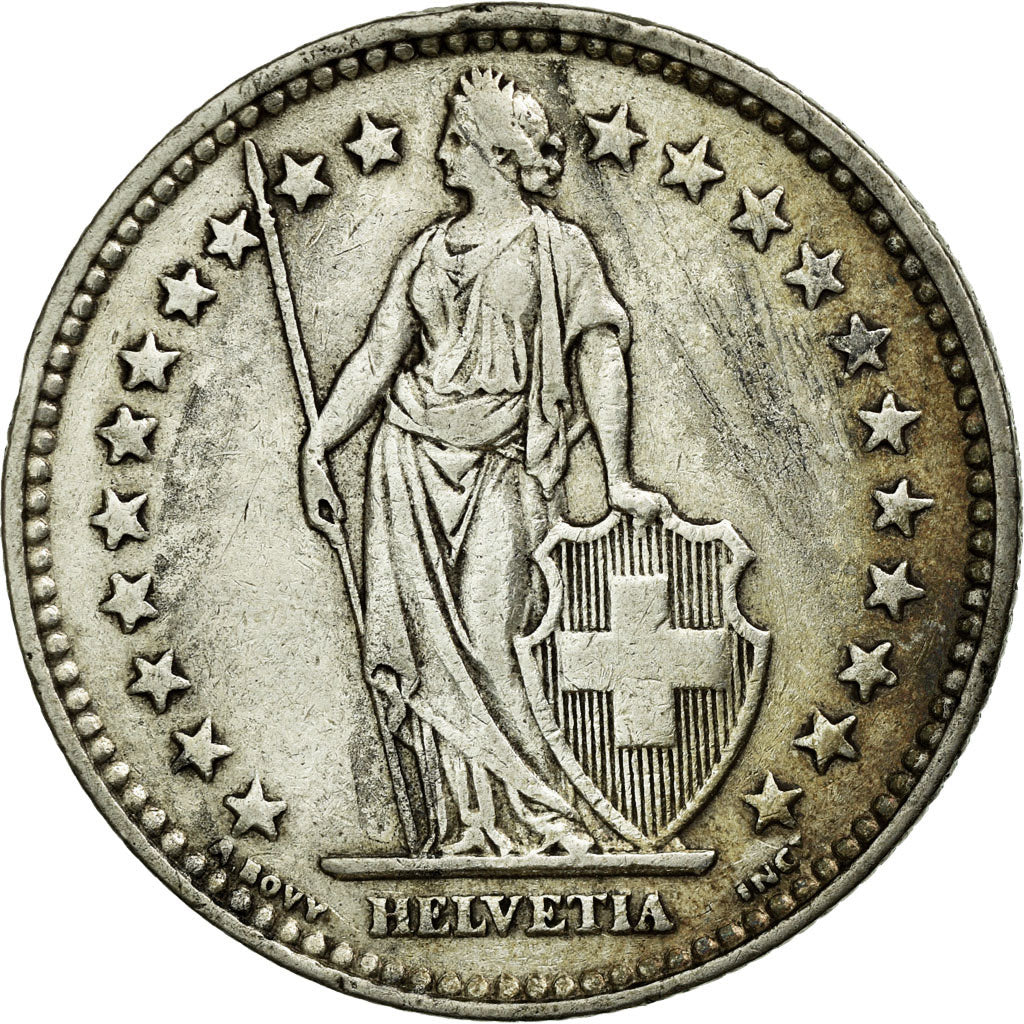 Coin, Switzerland, 2 Francs, 1939, Bern, EF(40-45), Silver, KM:21