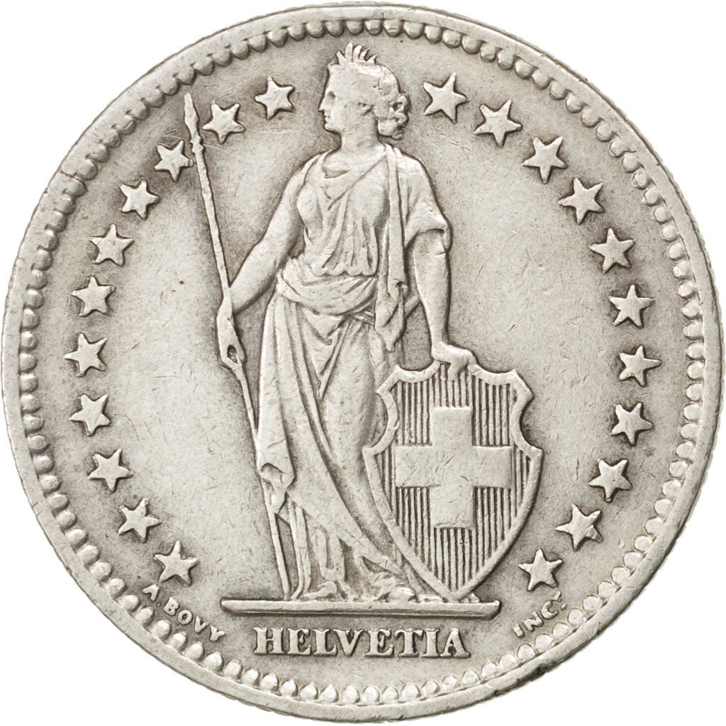 SWITZERLAND, 2 Francs, 1947, Bern, KM #21, EF(40-45), Silver, 27.4, 9.98
