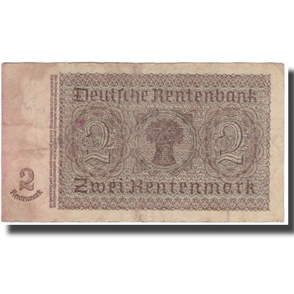 Geldschein, Deutschland, 2 Rentenmark, KM:174b, S+
