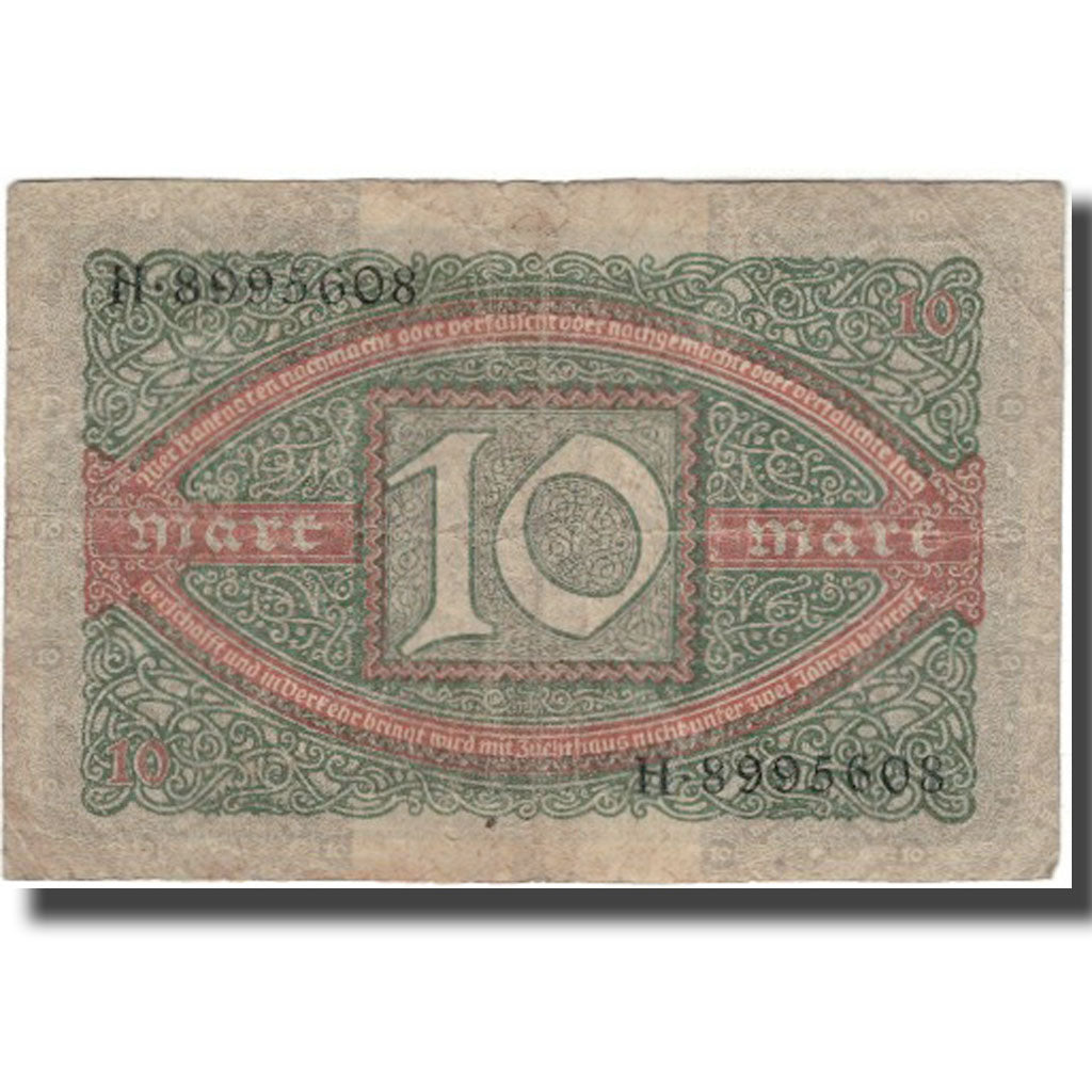 Banknote, Germany, 10 Mark, KM:67a, VF(20-25)