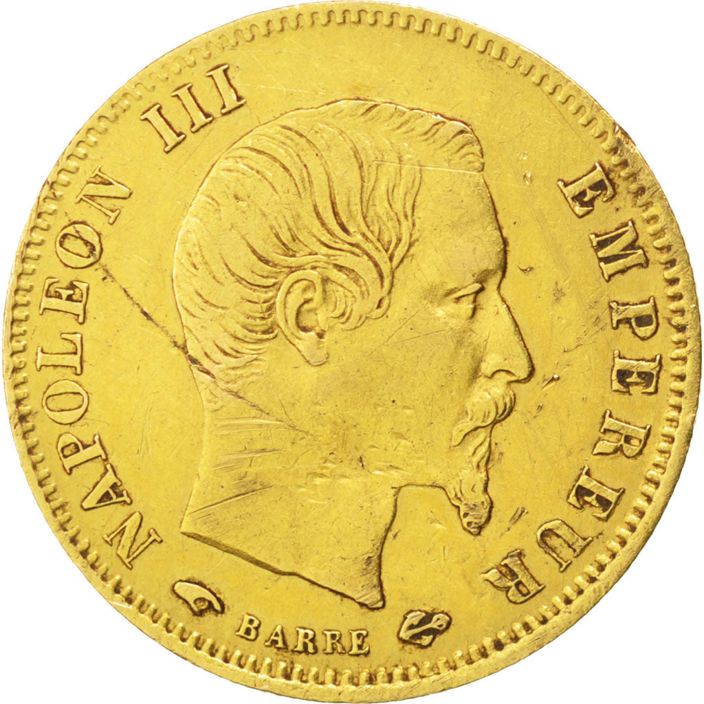 FRANCE, Napoléon III, 5 Francs, 1856, Paris, KM #787.1, VF(20-25), Gold, 16.7, G