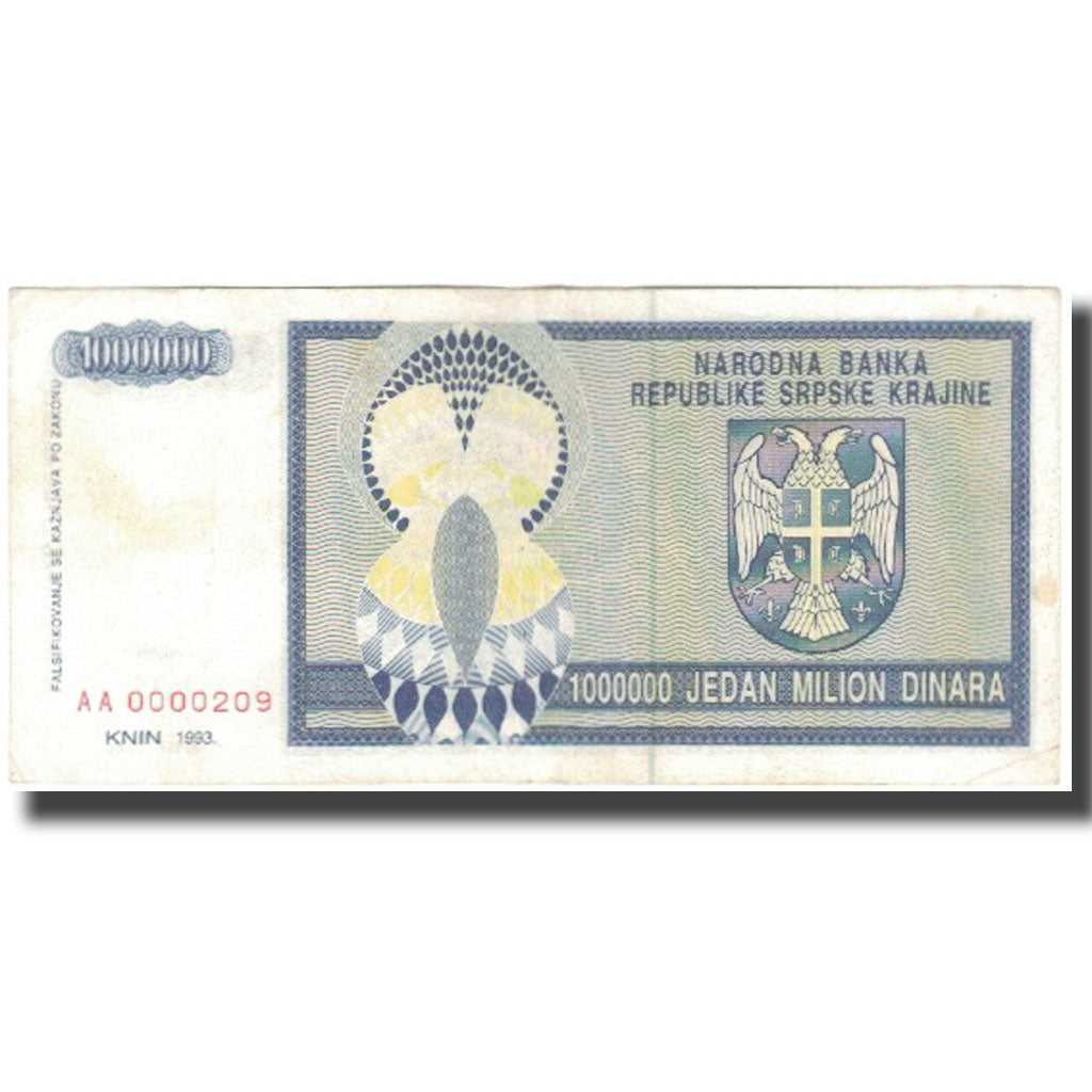 Billete, 1 Million Dinara, 1993, Bosnia - Herzegovina, KM:142a, MBC+