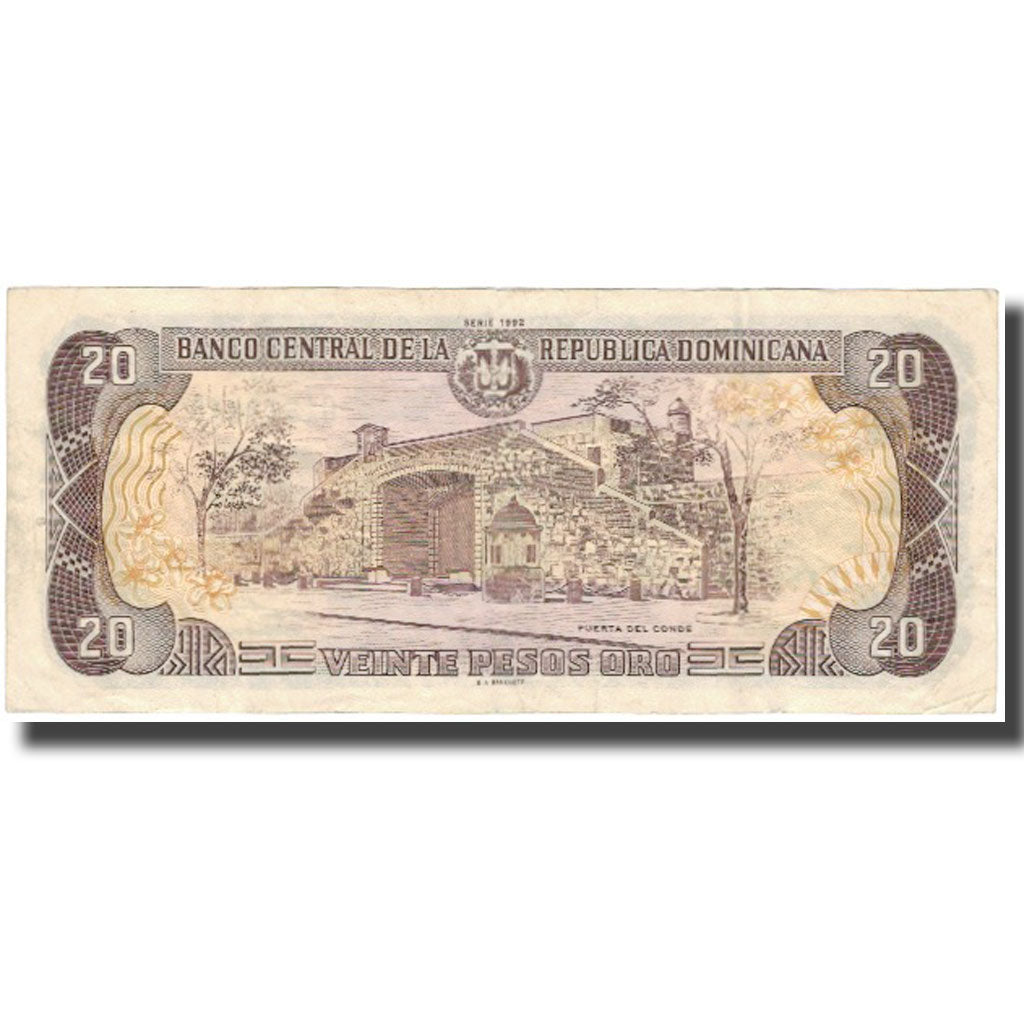 Banknote, Dominican Republic, 20 Pesos Oro, 1992, KM:139a, AU(50-53)
