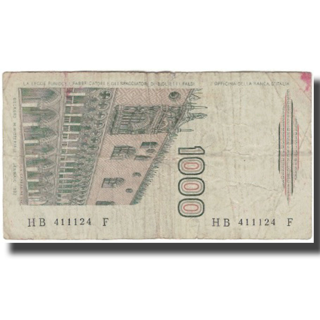 Banknot, Włochy, 1000 Lire, KM:109a, VG(8-10)