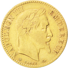 Francia, Napoleon III, Napoléon III, 10 Francs, 1866, Paris, MB+, Oro, KM:80...
