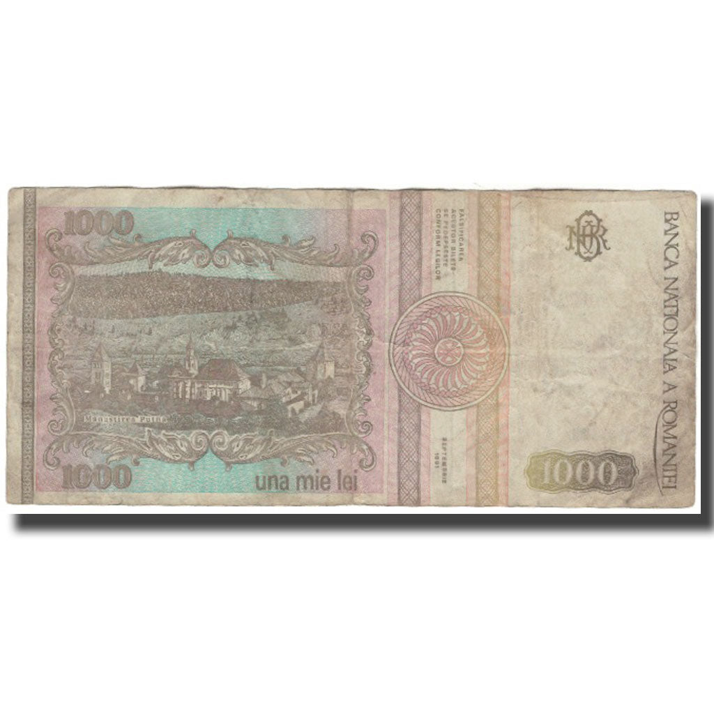 Banknote, Romania, 1000 Lei, 1991, KM:101Aa, F(12-15)