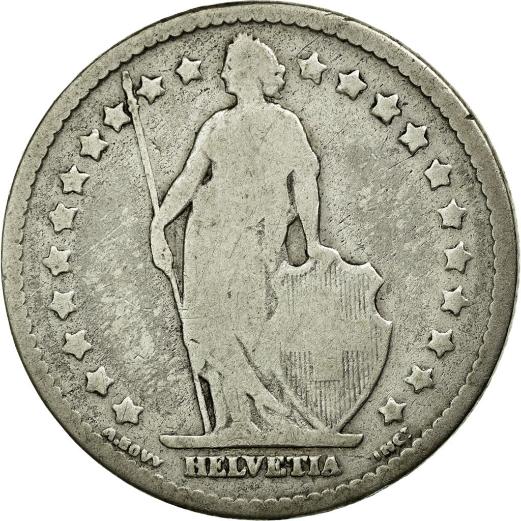 Coin, Switzerland, Franc, 1876, Bern, VF(20-25), Silver, KM:24