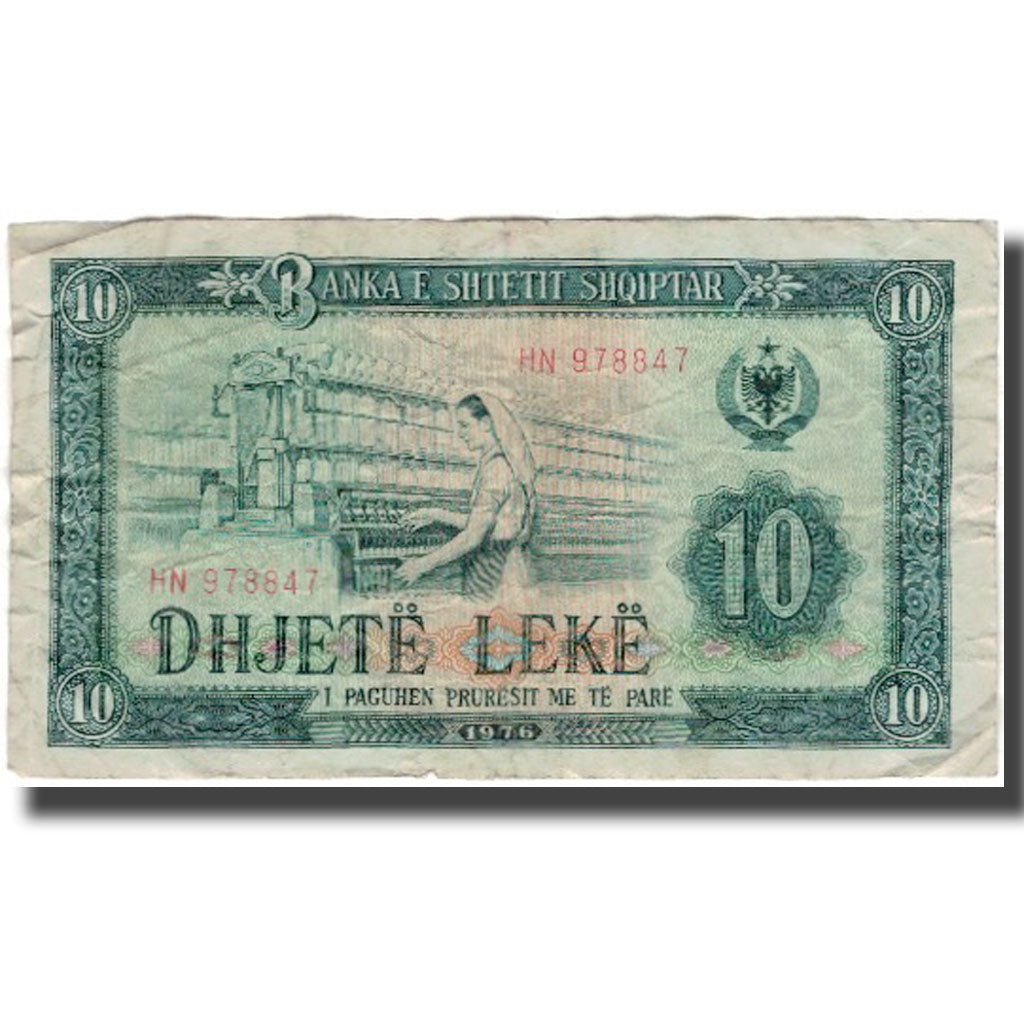 Banknote, Albania, 10 Lekë, 1976, KM:43a, F(12-15)